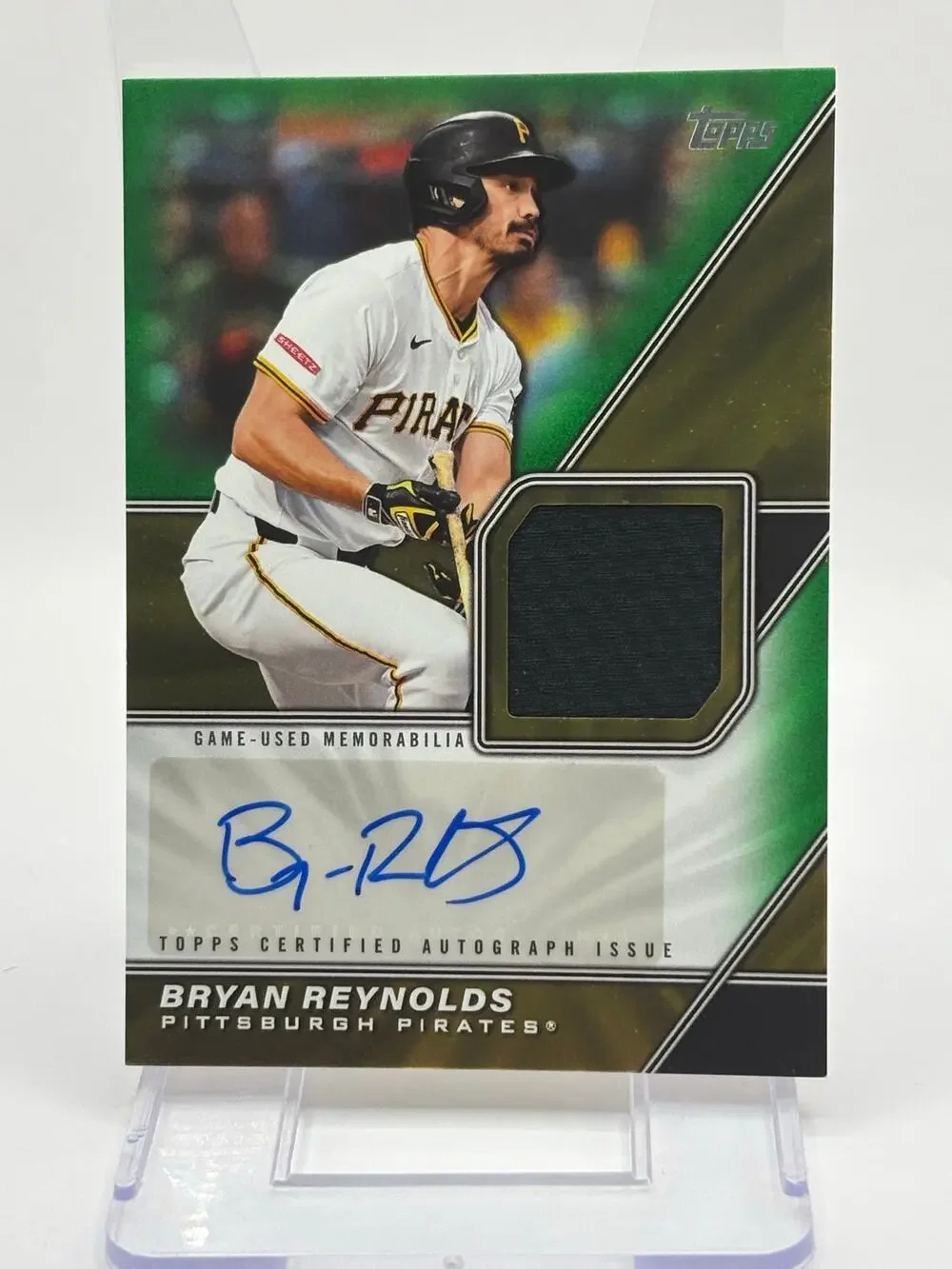 2026 Topps Series 1 Bryan Reynolds Green Game Used Relic Auto 33/99 SP Pirates
